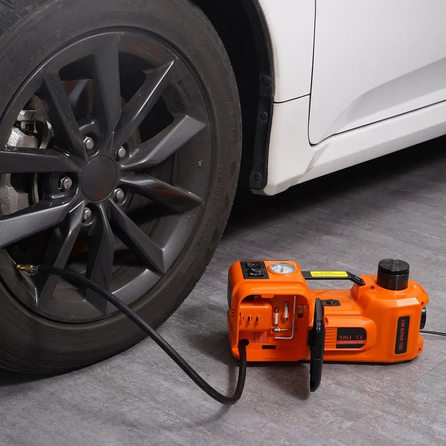 Electric Car Jack Set 5 Ton – Hydraulic Lift with Inflator & LED Light