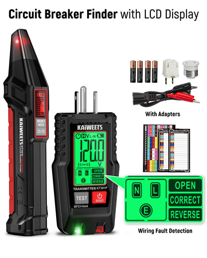 Circuit Breaker Finder Kit KT301 – GFCI Tester & NCV Voltage Detector