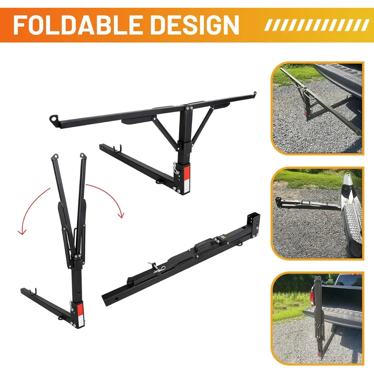 Truck Bed Hitch Extender – Foldable 4FT Extension Rack