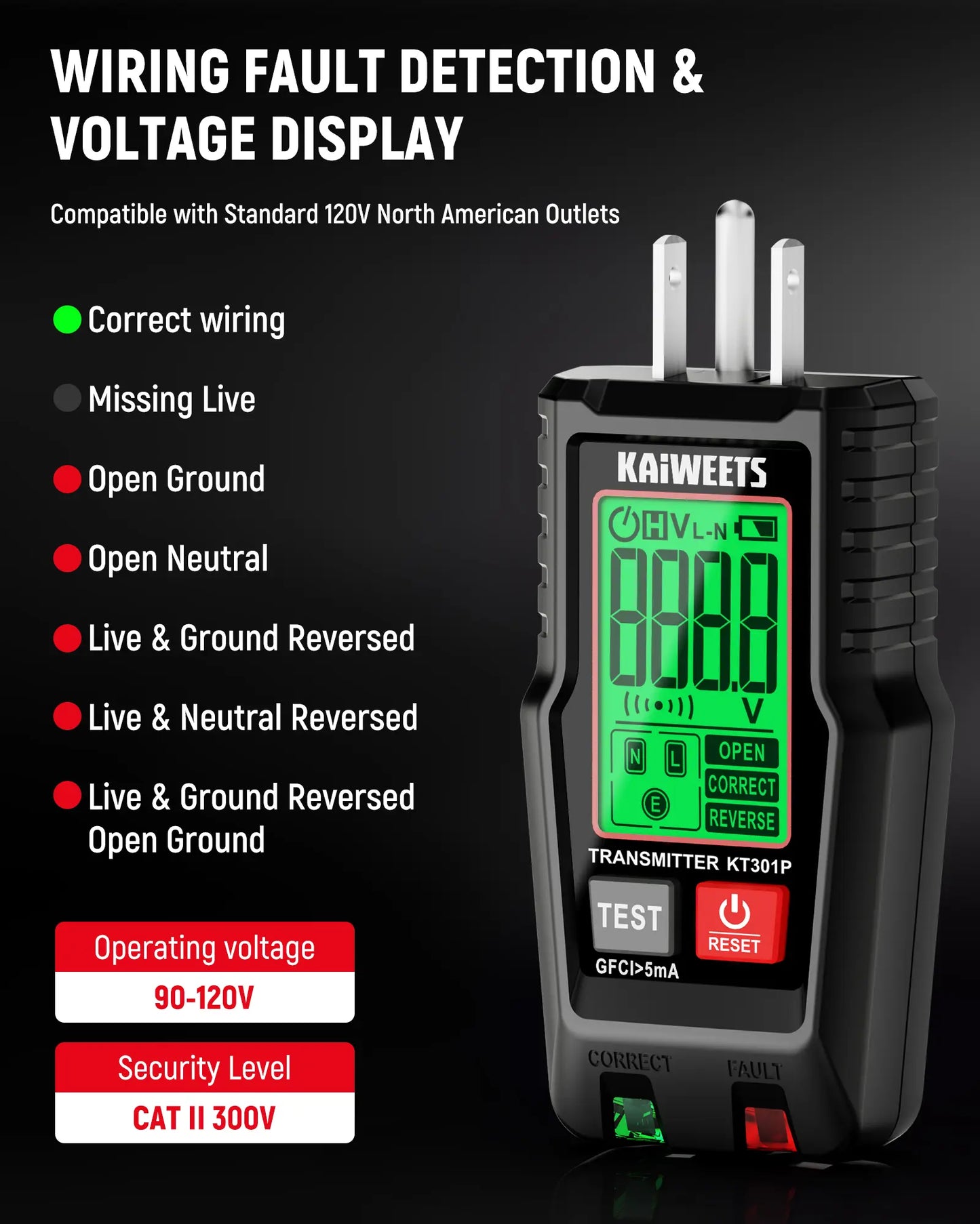 Circuit Breaker Finder Kit KT301 – GFCI Tester & NCV Voltage Detector