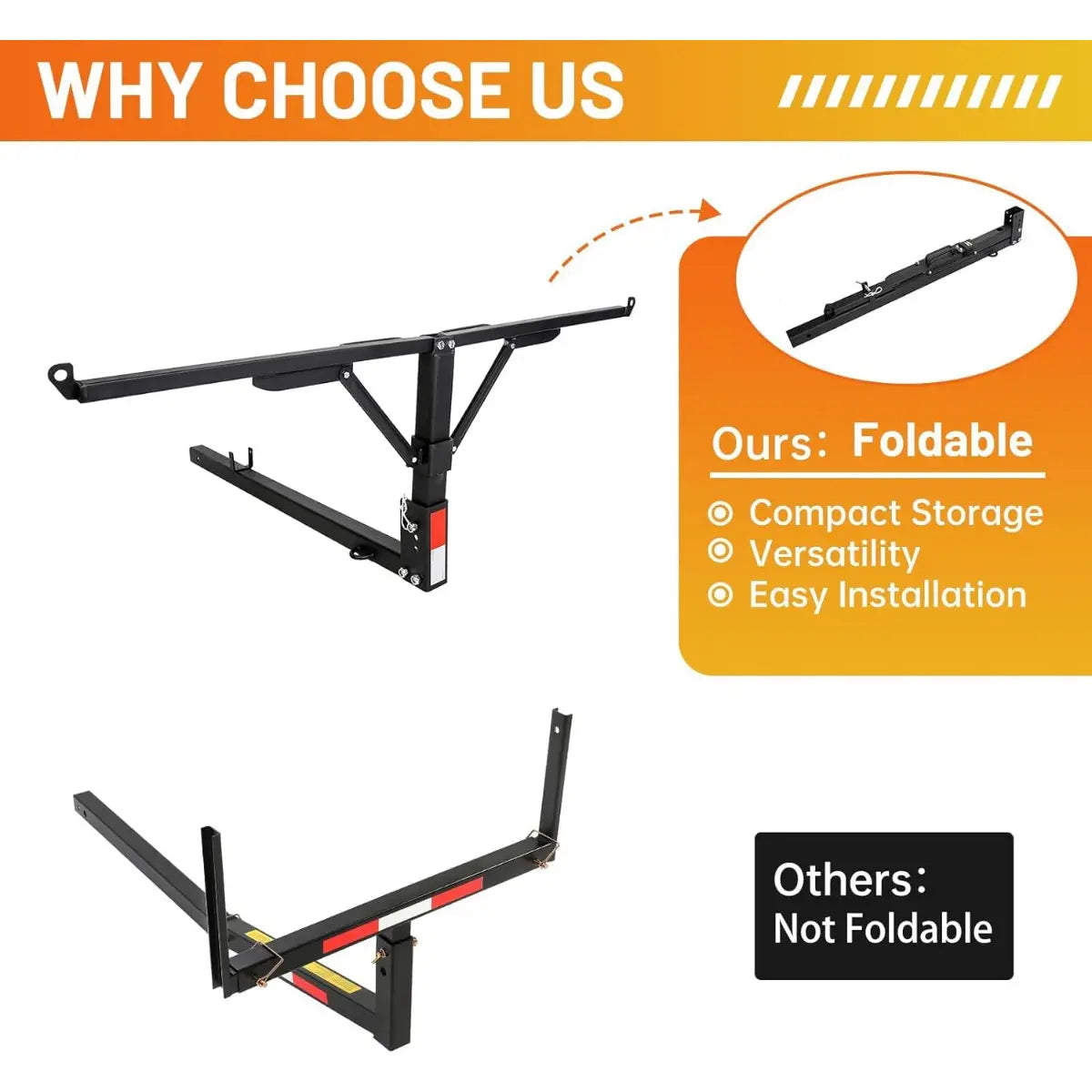 Truck Bed Hitch Extender – Foldable 4FT Extension Rack