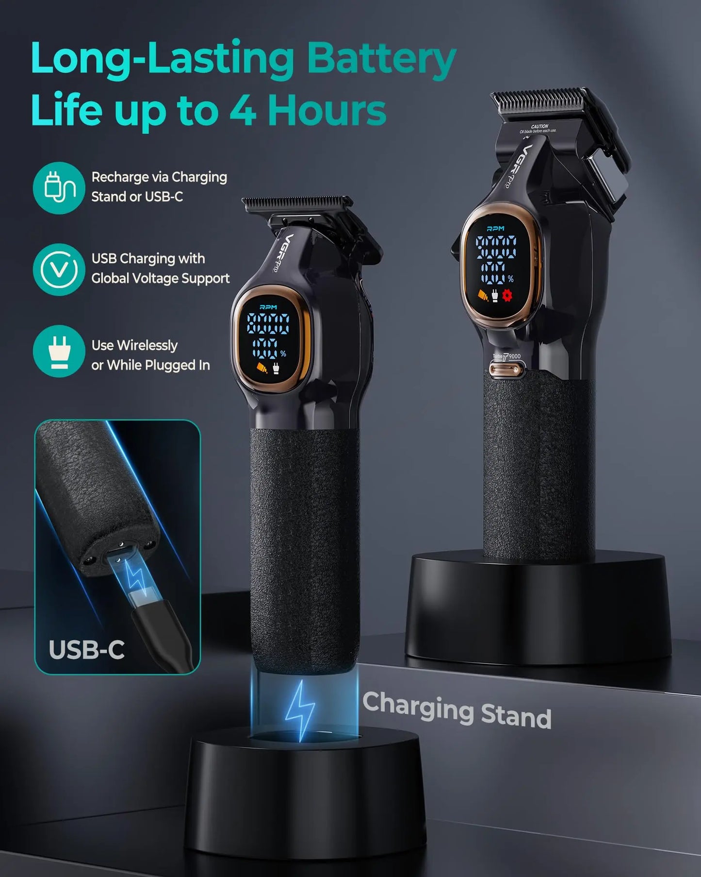 Professional Hair Clippers & Trimmer Set